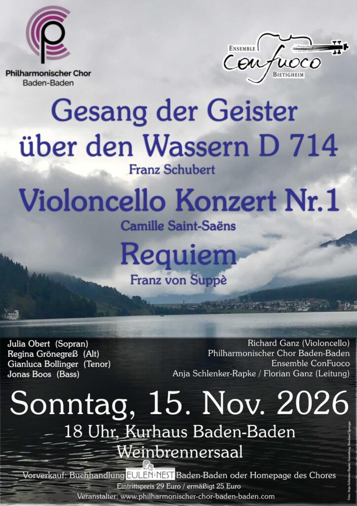 Konzert zum Volkstrauertag am 15.11.2026 im Kurhaus Baden-Baden